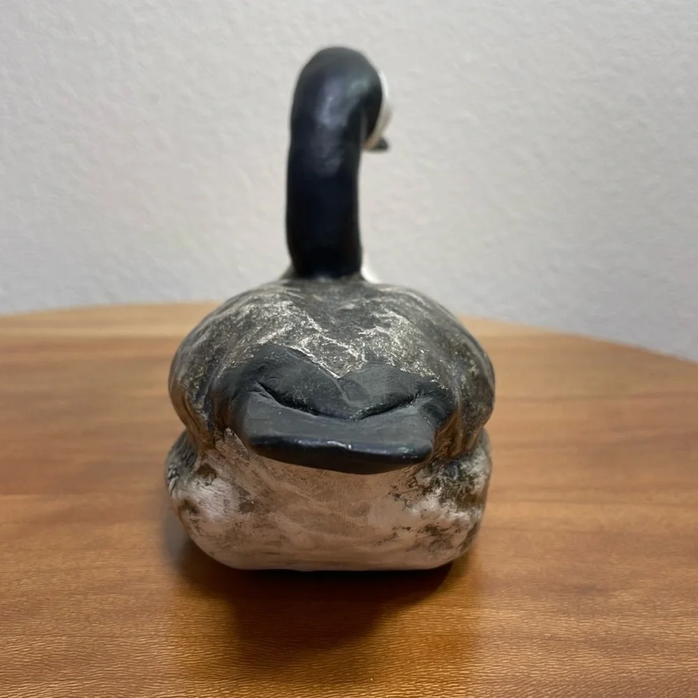 Vintage Hand Crafted Hand Made ‘87 Ceramic Goose Black &White Rustic Cabin Decor
